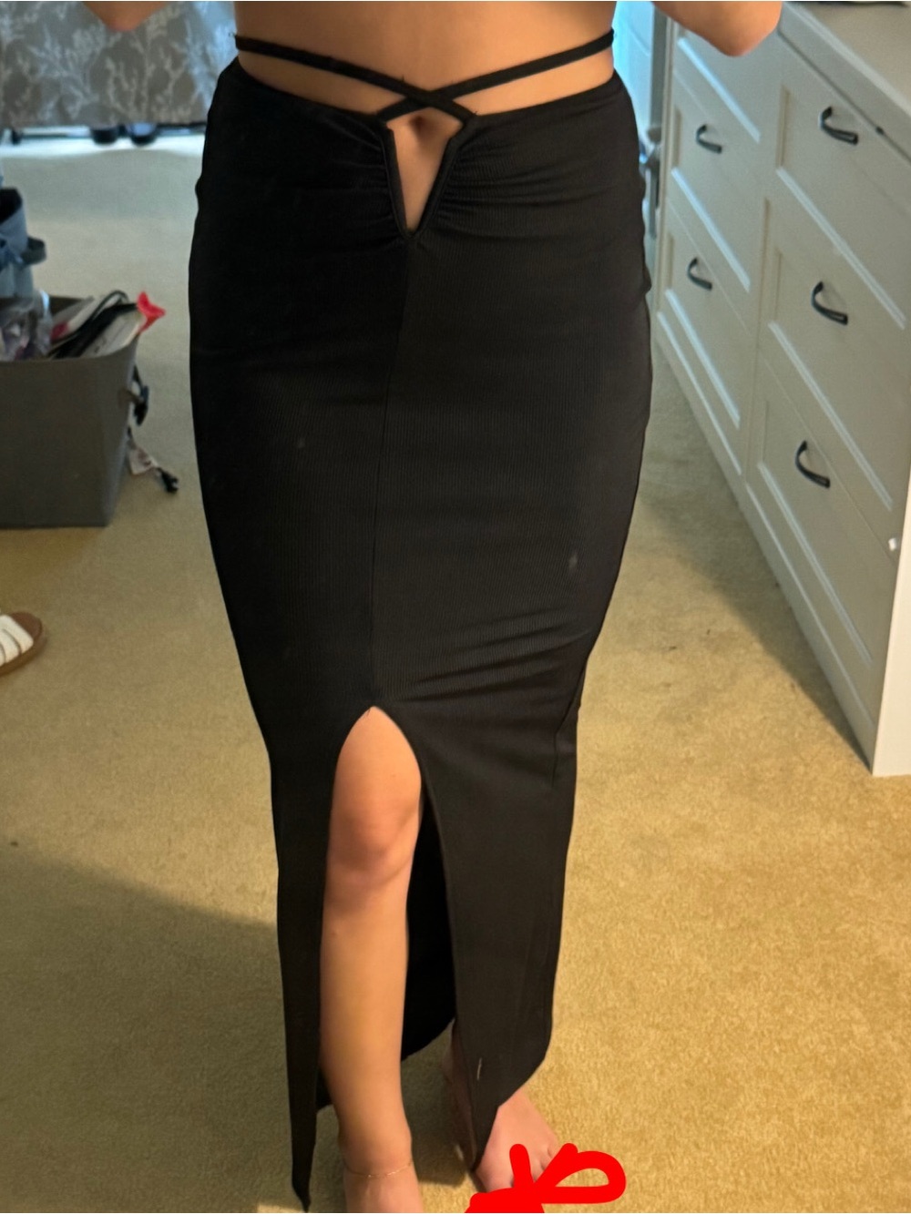 Princess Polly Black High-Waist Maxi Skirt with Slit